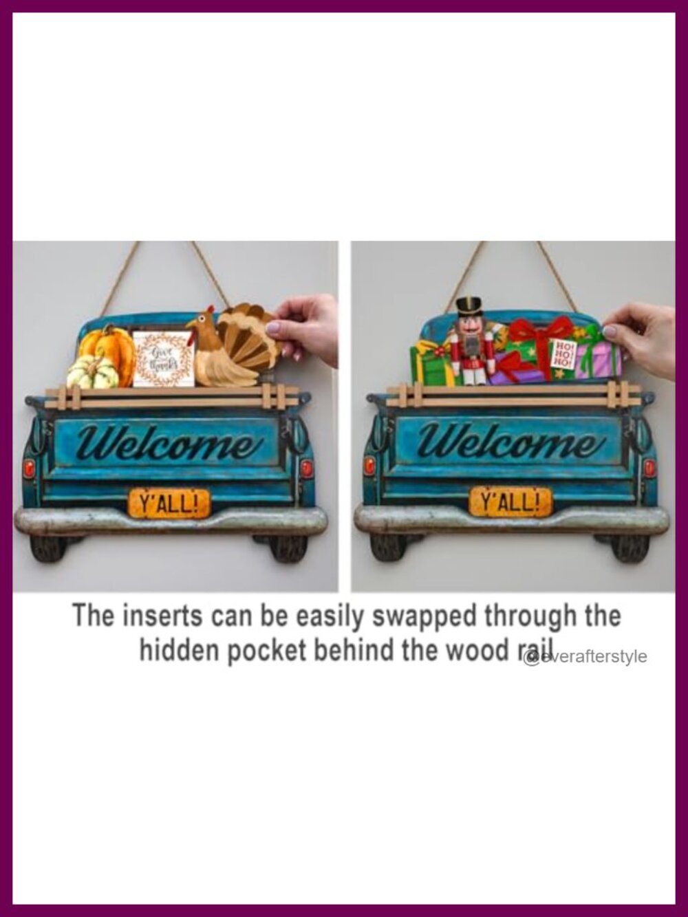 Interchangeable Welcome Sign Front Door Farmhouse Truck 11 Seasonal Holiday - Picture 2 of 6